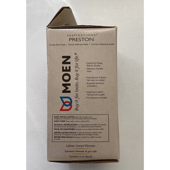 Moen Preston Double Robe Hook Chrome Die Cast Zinc NIB - Picture 5 of 6